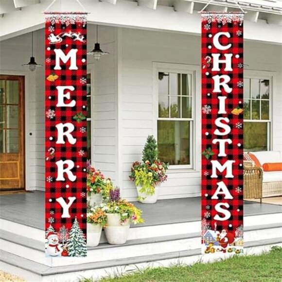 Christmas Decorations Merry Christmas Banner Xmas Porch Door Sign Welcome - Picture 4 of 8